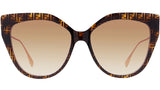 Baguette Havana Cat Eye Sunglasses