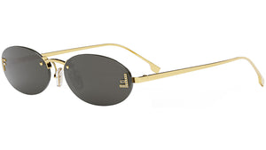 Fendi First Crystal Gold Oval Sunglasses