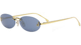 Fendi First Crystal Gold Oval Sunglasses