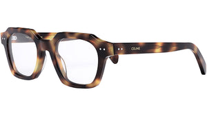 CELINE Thin Havana Geometric Eyeglasses