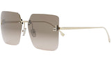 Fendi First Shiny Endura Gold Square Sunglasses