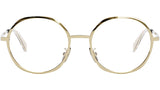 Metal Shiny Gold Geometric Eyeglasses