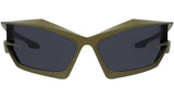 Giv Cut Green Geometric Sunglasses