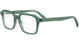 CELINE Thin Transparent Green Square Eyeglasses