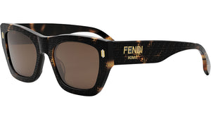 Fendi Roma Havana Rectangular Sunglasses