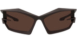 Giv Cut Brown Geometric Sunglasses