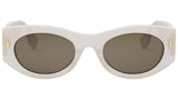 Fendi Roma White Oval Sunglasses