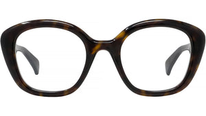 1970 Havana Geometric Eyeglasses