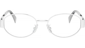 Metal Triomphe Shiny Palladium Oval Eyeglasses