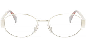 Metal Triomphe Light Gold Oval Eyeglasses