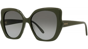 Slim Green Geometric Sunglasses