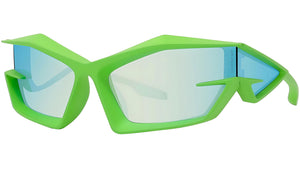 Giv Cut Green Geometric Sunglasses