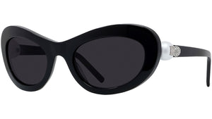 Pearl Black Oval Sunglasses