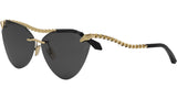 Serpenti Light Gold Cat Eye Sunglasses