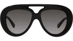 Curvy Black Pilot Sunglasses