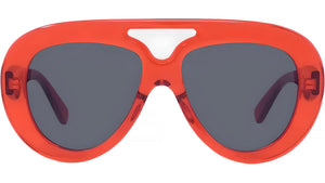 Curvy Red Pilot Sunglasses