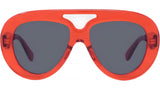 Curvy Red Pilot Sunglasses