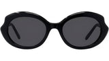 Slim Black Geometric Sunglasses