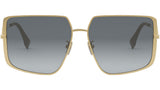 FF Diamonds Shiny Gold Geometric Sunglasses