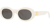 Triomphe White Oval Sunglasses